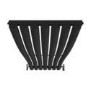 Onda Midnight Black Vertical Oval Waved  Designer Radiator 1800x413mm Single Panel 2926 BTU