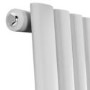 Onda White Vertical Oval Waved Designer Radiator 1800x413mm Single Panel 2926 BTU