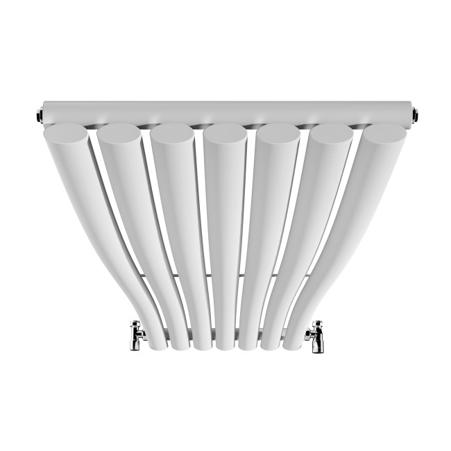 Onda White Vertical Oval Waved Designer Radiator 1800x413mm Single Panel 2926 BTU