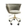 Cream Velvet Knotted Swivel Office Chair - Verity