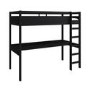 High Sleeper Loft Bed with Desk in Black - Wyatt