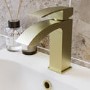 Brushed Brass Mono Basin Mixer Tap - Wave