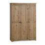 Solid Pine 3 Door Triple Wardrobe - Panama - Seconique