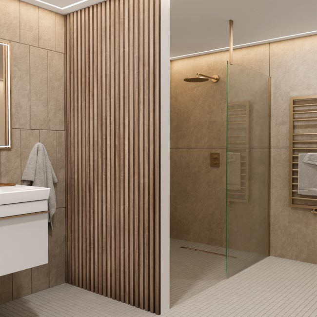 Waterproof Walnut Slatted Wall Panel 2400 x 170 x 19mm