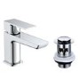 Chrome Cloakroom Mono Basin Mixer Tap With Waste - Zana