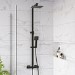 Black Thermostatic Bar Mixer Shower Set with Slide Rail Kit &  Hand Shower - Zana