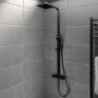 Black Thermostatic Bar Mixer Shower Set with Slide Rail Kit &  Hand Shower - Zana