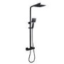 Black Thermostatic Bar Mixer Shower Set with Slide Rail Kit &  Hand Shower - Zana