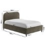 Khaki Green Velvet Double Bed Frame - Zara