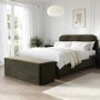 Khaki Green Velvet King Size Bed Frame - Zara