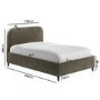 Khaki Green Velvet Small Double Bed Frame - Zara