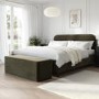 Khaki Green Velvet Super King Bed Frame - Zara