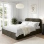 Khaki Green Velvet King Size Ottoman Bed Frame - Zara