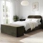 Khaki Green Velvet Small Double Ottoman Bed Frame - Zara