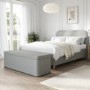 Grey Fabric Double Bed Frame - Zara