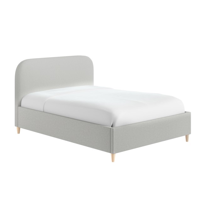 Grey Upholstered Double Bed Frame - Zara