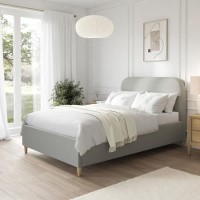 Grey Fabric Small Double Bed Frame - Zara