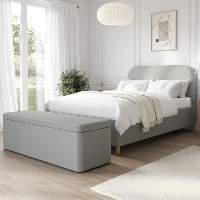 Grey Upholstered Small Double Bed Frame - Zara