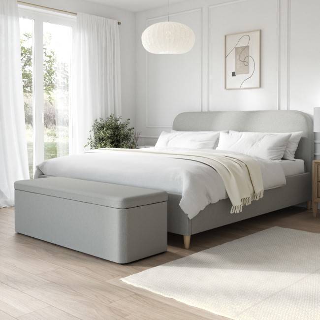 Grey Upholstered Super King Bed Frame - Zara