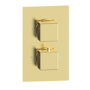 Brushed Brass 1 Concealed Thermostatic Shower Valve with Dual Control - Zana