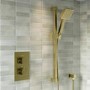 Brushed Brass 1 Concealed Thermostatic Shower Valve with Dual Control - Zana