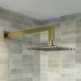 Brushed Brass 200mm Rainfall Square Shower Head & Arm - Zana