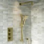 Brushed Brass 200mm Rainfall Square Shower Head & Arm - Zana