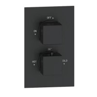 Black 1 Outlet Concealed Thermostatic Shower Valve with Dual Control - Zana