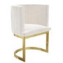 Off White Velvet Cantilever Dressing Table Chair with Gold Legs - Zelena