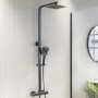 Gunmetal Grey Thermostatic Mixer Shower with Square Overhead & Hand Shower - Zana