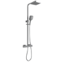 Gunmetal Grey Thermostatic Mixer Shower with Square Overhead & Hand Shower - Zana