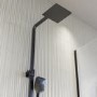 Gunmetal Grey Thermostatic Mixer Shower with Square Overhead & Hand Shower - Zana