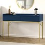 Navy Blue Modern Dressing Table with 2 Drawers - Zion