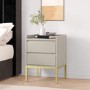 Beige Modern 2 Drawer Bedside Table with Legs - Zion