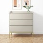 Beige Modern Chest of 3 Drawers with Legs - Zion