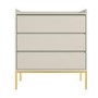 Beige Modern Chest of 3 Drawers with Legs - Zion