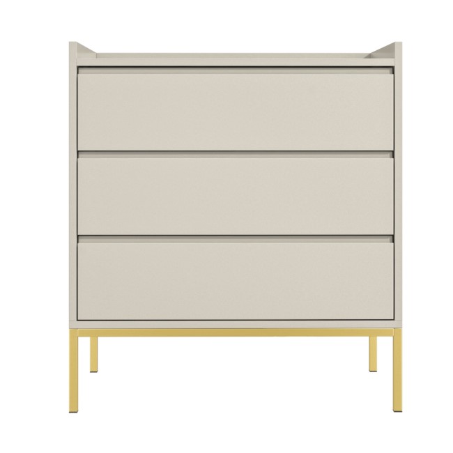 Taupe Modern Chest of 3 Drawers with Legs - Zion