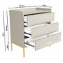 Beige Modern Chest of 3 Drawers with Legs - Zion