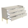 Wide Beige Modern Six Chest of Drawers - Zion