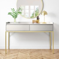 ONLY OPENED - Taupe 2 Drawer Dressing Table - Zion