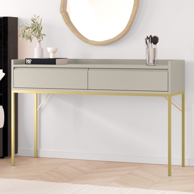 Taupe Modern Dressing Table with 2 Drawers - Zion