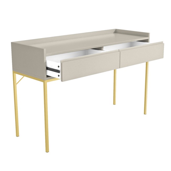 Taupe Modern Dressing Table with 2 Drawers - Zion