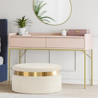 Pink Modern Dressing Table with 2 Drawers - Zion