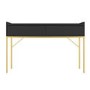 Black Dressing Table with 2 Drawers and Gold Legs - Zion