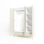 Modern Taupe 3 Door Triple Wardrobe with Drawers and Shelves - Zion