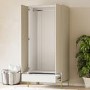 Modern Beige 2 Door Double Wardrobe with Drawer - Zion