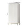 Modern Beige 2 Door Double Wardrobe with Drawer - Zion