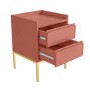 Red Modern 2 Drawer Bedside Table with Legs - Zion