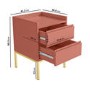 Red Modern 2 Drawer Bedside Table with Legs - Zion