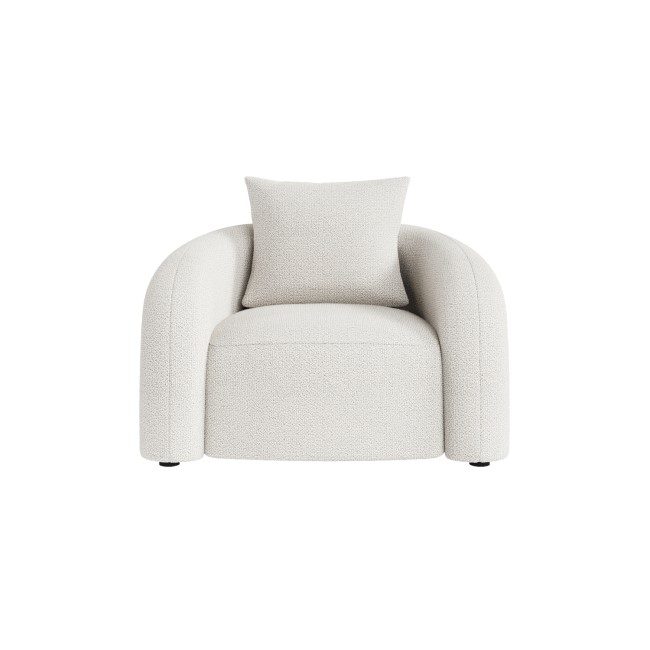 Cream Boucle Armchair with Cushion - Zuri